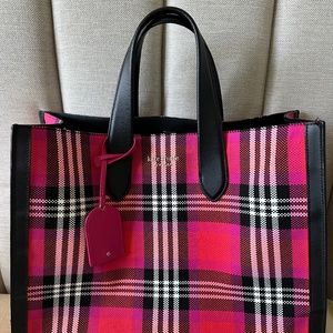 Kate Spade Manhattan Pink Plaid Tote